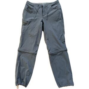 Mountain Hardwear Nylon Convertible Pants 10 32 Gray Zip Off legs Hiking Women's
